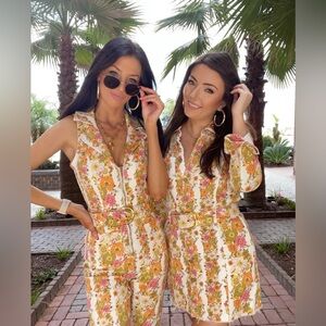 Floral Women's Denim Dress with belt